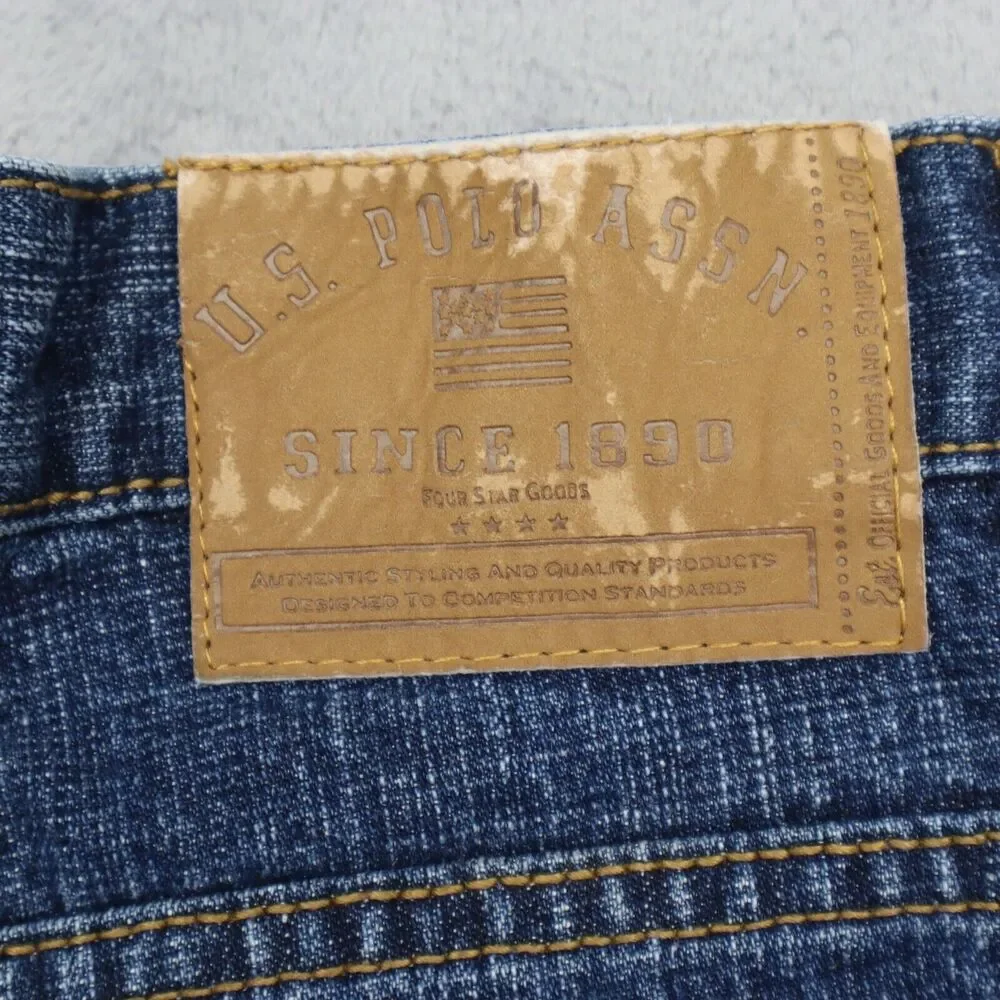 US Polo Assn Shorts Youth 10 Blue Denim Boys Jean Pants Long Grunge Baggy